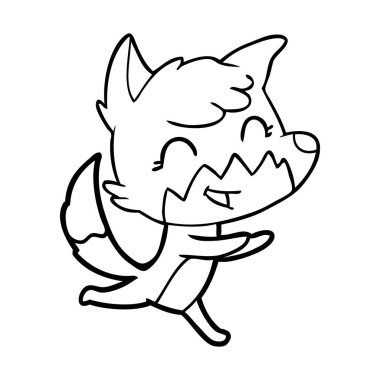 mutlu karikatür fox vektör çizim