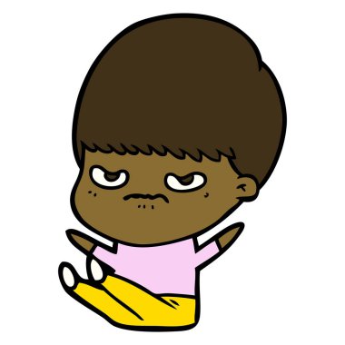 Çizgi film çocuğunun vektör çizimi