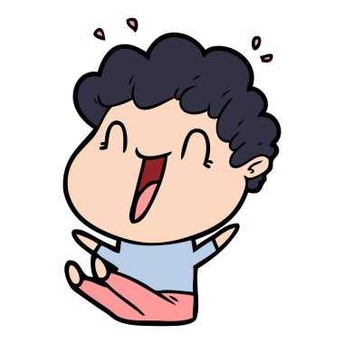 vektör çizim karikatür mutlu adam