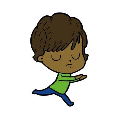 Çizgi filmdeki kadının vektör çizimi