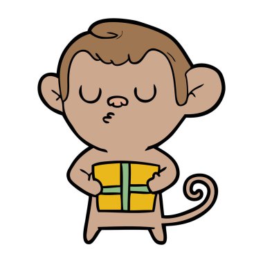 Çizgi film maymununun vektör çizimi