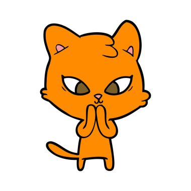 Çizgi film kedisinin vektör çizimi