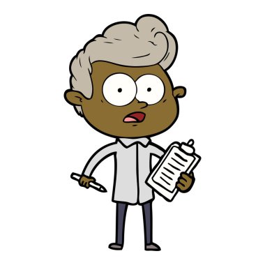 şok karikatür satıcı vektör çizim