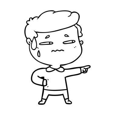 vektör çizim karikatür endişeli adam