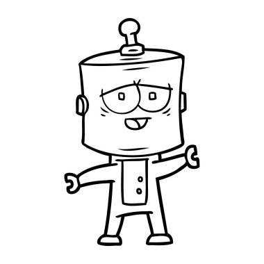 Çizgi film robotunun vektör çizimi