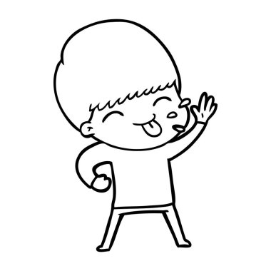 mutlu çizgi film çocuk vektör çizim