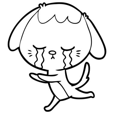 vektör çizim karikatür ağlayan köpek