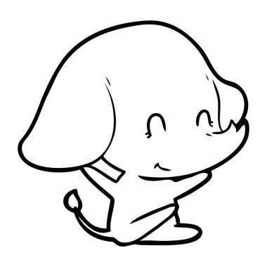 vektör çizim sevimli çizgi fil