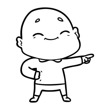 vektör çizim karikatür kel adam