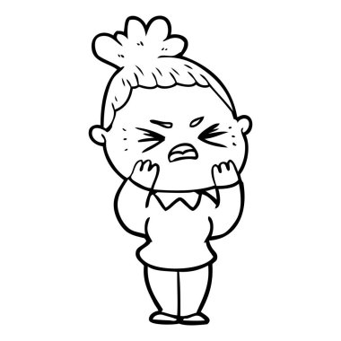 vektör çizim karikatür kızgın kadın