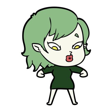 sevimli çizgi vampir kız