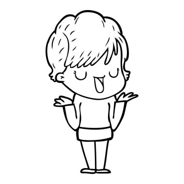  vektör çizim karikatür kadın söz