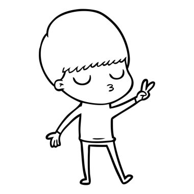 vektör çizim karikatür sakin çocuk