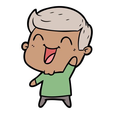  vektör çizim karikatür man gülüyor