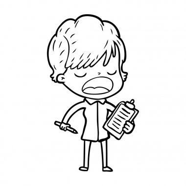  vektör çizim karikatür kadın söz