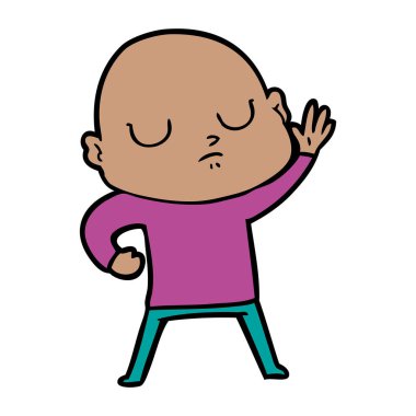 vektör çizim karikatür kel adam