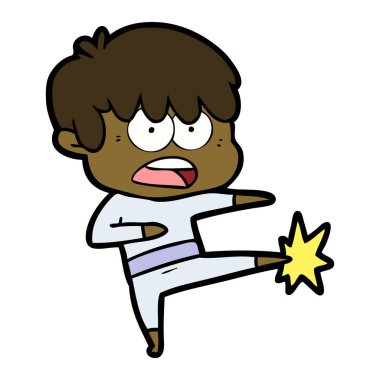 endişeli çizgi film çocuk vektör çizim