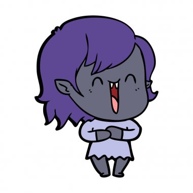 sevimli çizgi mutlu vampir kız