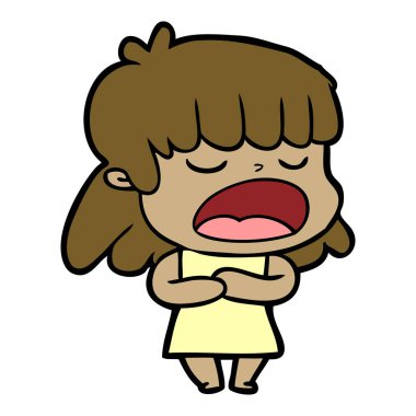  vektör çizim karikatür kadın söz