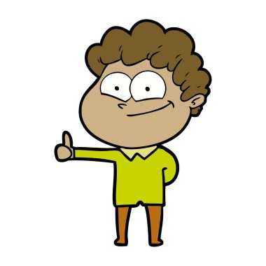 vektör çizim karikatür mutlu adam