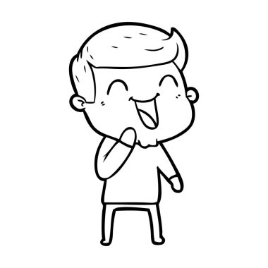  vektör çizim karikatür man gülüyor