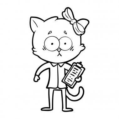 Çizgi film kedisinin vektör çizimi