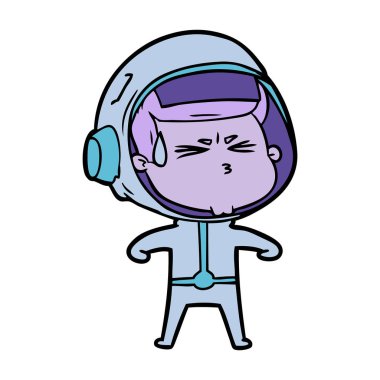 vektör çizim karikatür astronot vurguladı