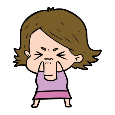 vektör çizim karikatür kızgın kadın