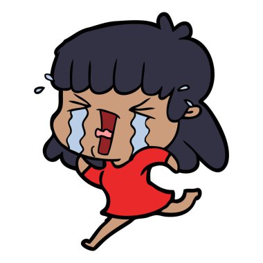 çizgi film kadın gözyaşları içinde