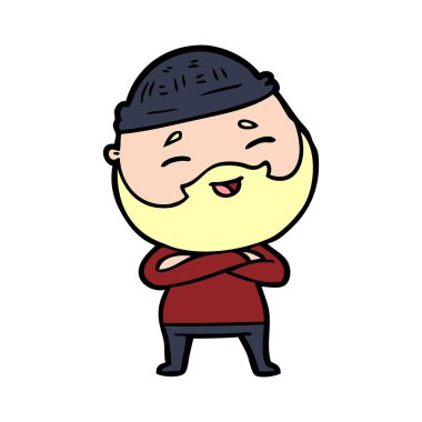 Çizgi film mutlu sakallı adam