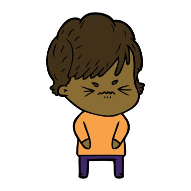 vektör çizim karikatür sinir bozucu kadın