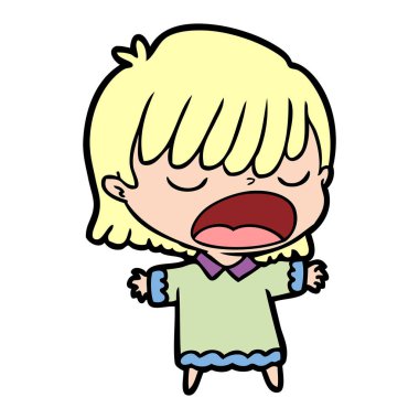  vektör çizim karikatür kadın söz