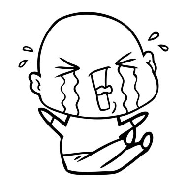 vektör çizim karikatür kel adam