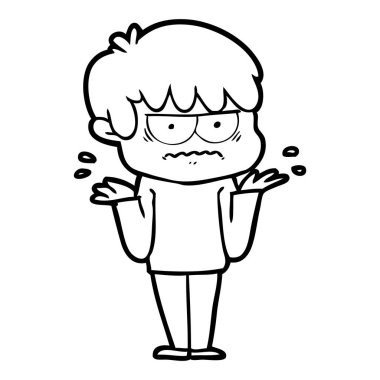 rahatsız çizgi film çocuk vektör çizim