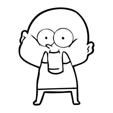 vektör çizim karikatür kel adam