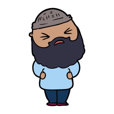 Sakallı çizgi film adamı.