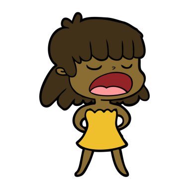  vektör çizim karikatür kadın söz