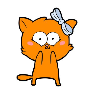 Çizgi film kedisinin vektör çizimi