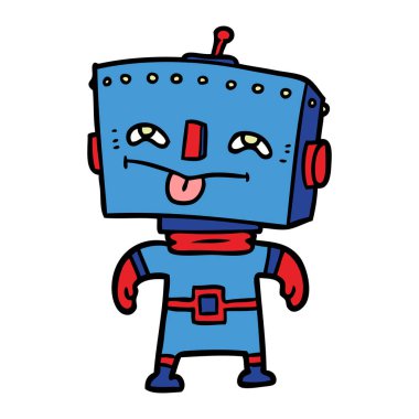 Çizgi film robotunun vektör çizimi