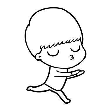 vektör çizim karikatür sakin çocuk