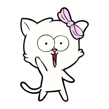 Çizgi film kedisinin vektör çizimi