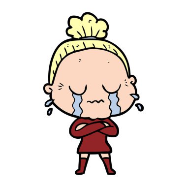 çizgi film ağlayan yaşlı kadın