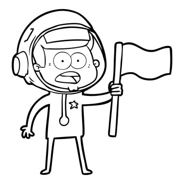 Çizgi film astronotunun vektör çizimi