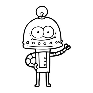 ampul ile mutlu karton robot