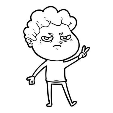 vektör çizim karikatür kızgın adam