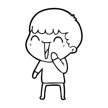 vektör çizim karikatür mutlu adam