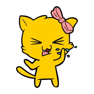 Çizgi film kedisinin vektör çizimi