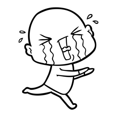 vektör çizim karikatür kel adam