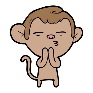  vektör çizim karikatür şüpheli maymun