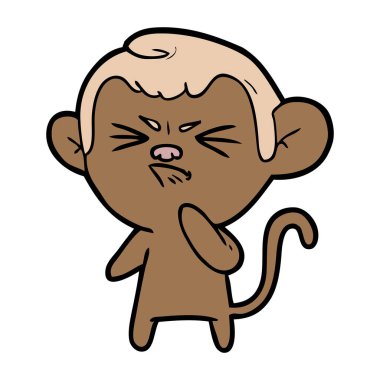 vektör çizim karikatür öfkeli monkey